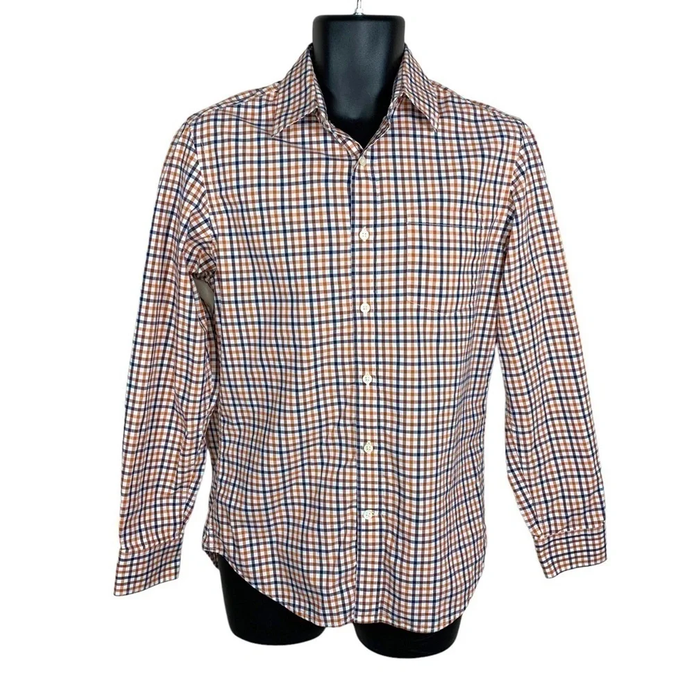 Banana Republic Small Plaid Button Down Shirt Long Sleeve Cotton Preppy Small
